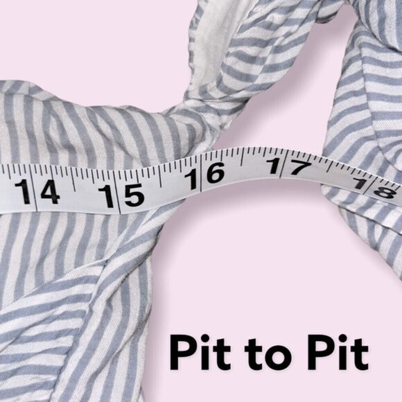 Lovers + Friends Coastal Blouse White Blue Off The Shoulder Ruffled Top Size XS - Picture 7 of 10